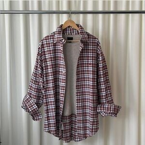 Brooks Brothers The Original Polo Shirt Plaid Burgundy Large.
